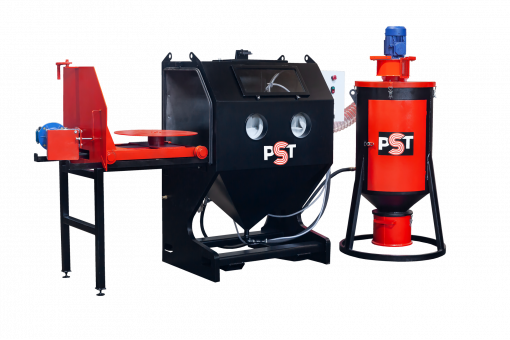 Камера абразивоструйная  PST КСО - 110 – ИФ-М с выдвижным поворотным столом с  электроприводом на приставной раме